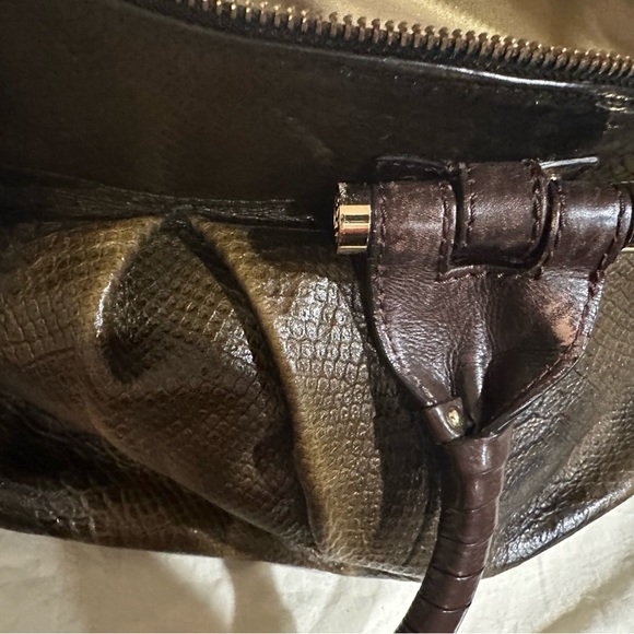 Antonio Malani Snake textured leather handbag/shoulder bag - Picture 13 of 14